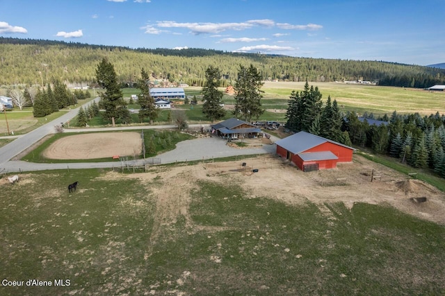488 Fawn Ln, Bonners Ferry, ID 83805 - bird's eye view featuring a rural view and a view of trees