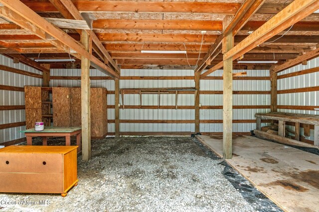 garage featuring metal wall