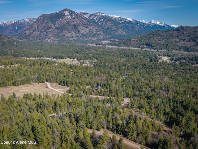 mountain view with a view of trees