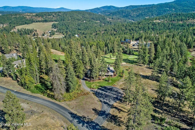 2623 E Old Barn Ct, Harrison, ID 83833 - aerial view featuring a forest view and a mountain view