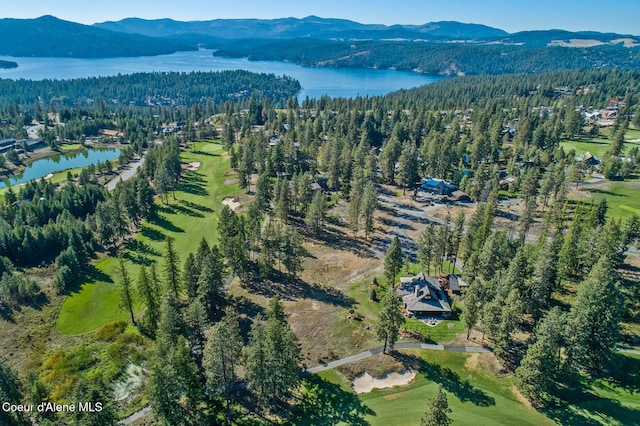 2623 E Old Barn Ct, Harrison, ID 83833 - bird's eye view with a water and mountain view and a view of trees
