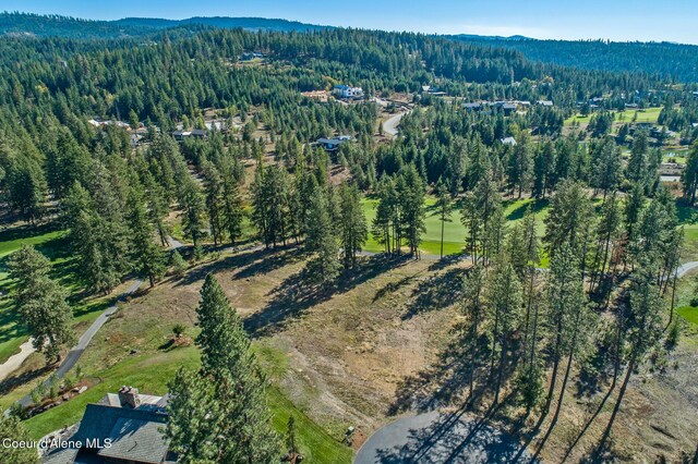 2623 E Old Barn Ct, Harrison, ID 83833 - birds eye view of property featuring a wooded view