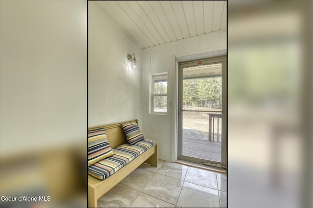 entryway featuring light tile patterned floors
