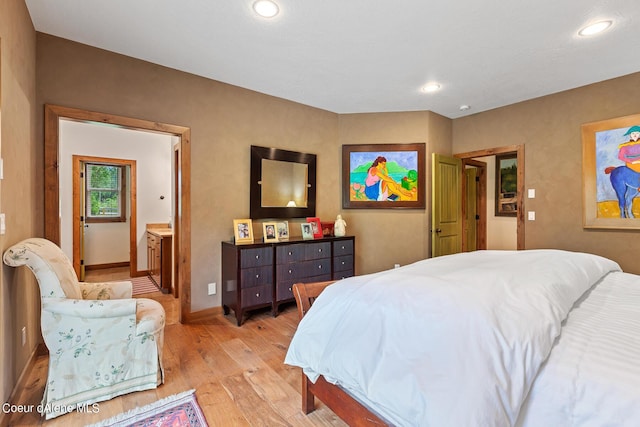 1990 S Gateway Ranch Rd, Coeur Dalene, ID 83814 - bedroom with light wood-style flooring, recessed lighting, and baseboards