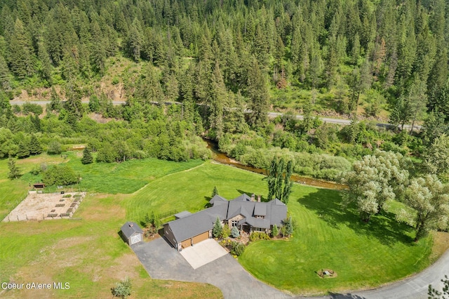 1990 S Gateway Ranch Rd, Coeur Dalene, ID 83814 - drone / aerial view featuring a forest view