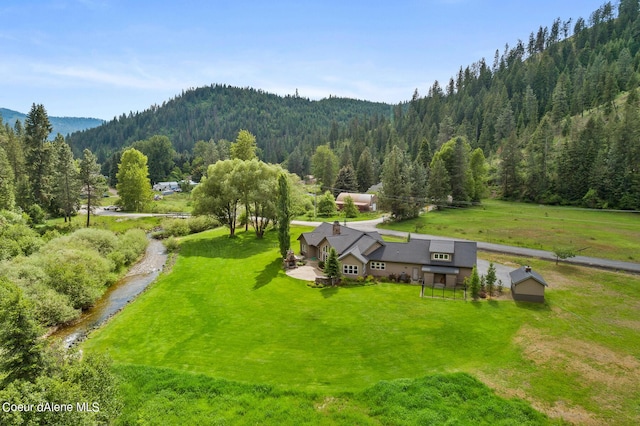 1990 S Gateway Ranch Rd, Coeur Dalene, ID 83814 - aerial view with a wooded view and a mountain view