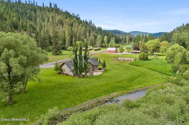 1990 S Gateway Ranch Rd, Coeur Dalene, ID 83814 - view of property's community with a forest view, a mountain view, and a lawn