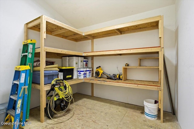 view of storage area