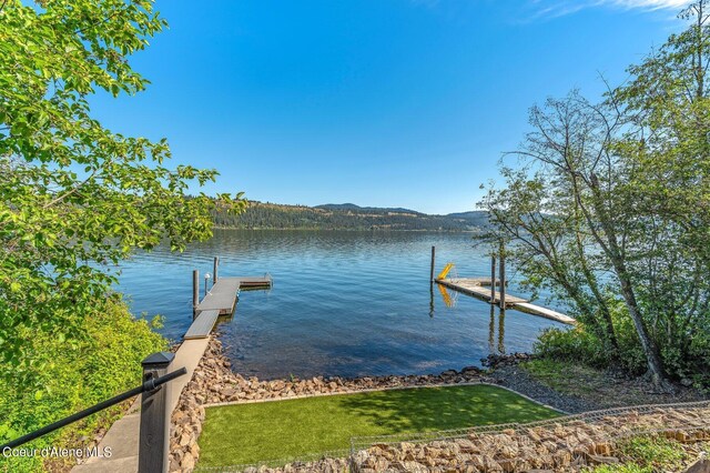 1967 W Cottonwood Rd, Worley, ID 83876 - view of dock with a water and mountain view