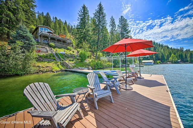 3765 Bottle Bay Rd, Sagle, ID 83860 - view of dock with a water view and a view of trees