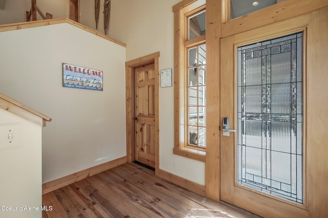3765 Bottle Bay Rd, Sagle, ID 83860 - entryway with wood finished floors and baseboards