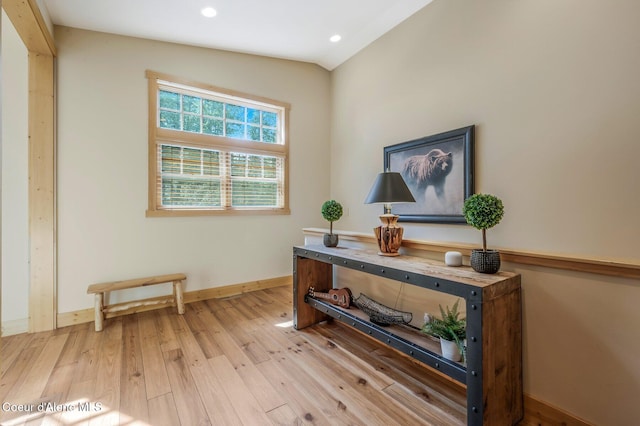 3765 Bottle Bay Rd, Sagle, ID 83860 - office with recessed lighting, light wood-style floors, and baseboards