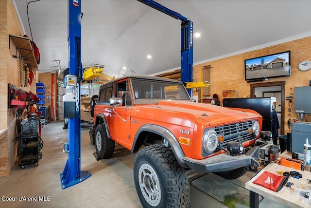 view of garage