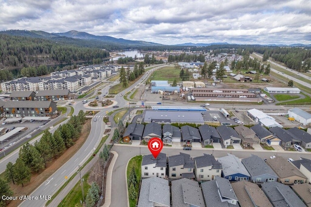 3242 N Rosalia Rd, Coeur Dalene, ID 83814 - drone / aerial view featuring a mountain view and a residential view