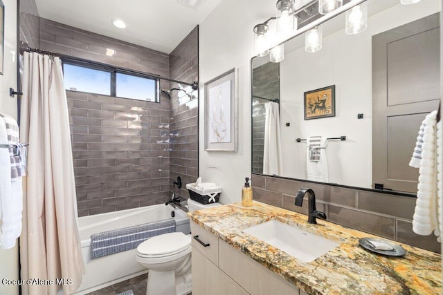 3242 N Rosalia Rd, Coeur Dalene, ID 83814 - full bath featuring toilet, shower / bathtub combination with curtain, and vanity
