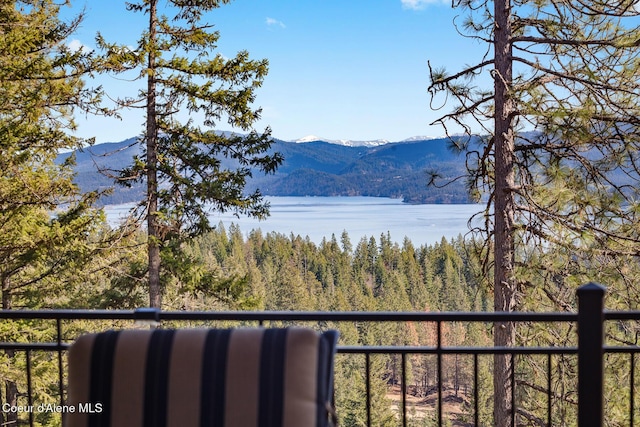 1122 S Four Winds Rd, Coeur Dalene, ID 83814 - view of water feature featuring a wooded view and a mountain view