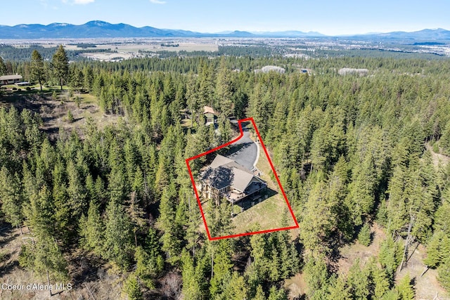 1122 S Four Winds Rd, Coeur Dalene, ID 83814 - aerial view with a wooded view and a mountain view