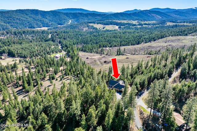 1122 S Four Winds Rd, Coeur Dalene, ID 83814 - aerial view with a mountain view and a forest view