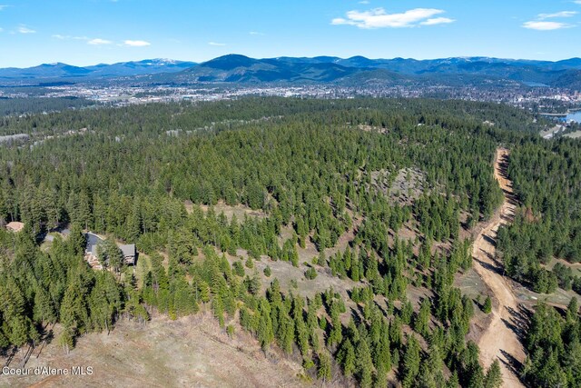 1122 S Four Winds Rd, Coeur Dalene, ID 83814 - bird's eye view with a mountain view and a view of trees