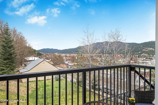 balcony with a mountain view
