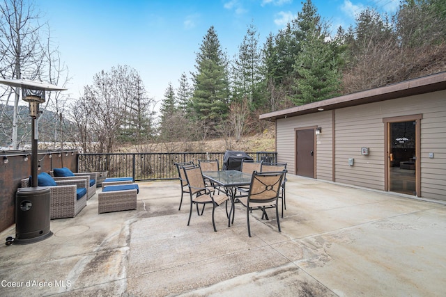 view of patio / terrace featuring outdoor dining area and area for grilling