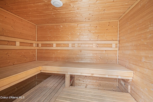 view of sauna
