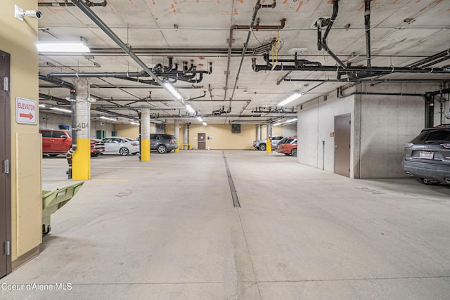 view of parking garage