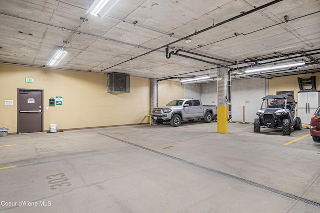 view of parking garage