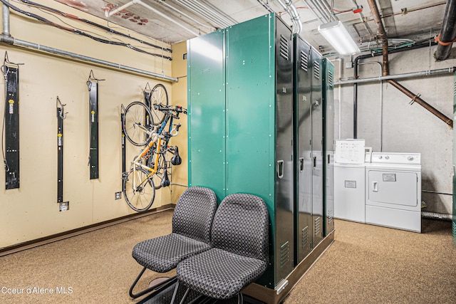 interior space featuring separate washer and dryer
