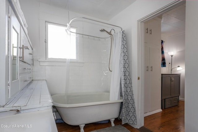 bathroom featuring wood finished floors