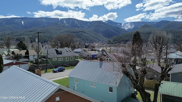 mountain view with a residential view