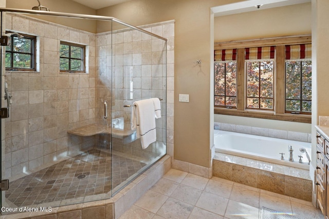 16917 S Basalt Dr, Coeur Dalene, ID 83814 - bathroom with a shower stall, a garden tub, and vanity
