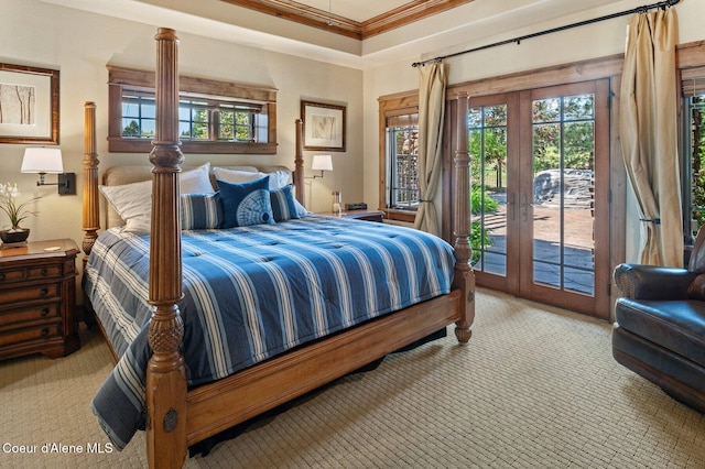 16917 S Basalt Dr, Coeur Dalene, ID 83814 - bedroom with carpet flooring, access to outside, ornamental molding, and french doors