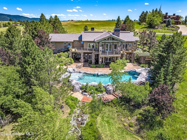16917 S Basalt Dr, Coeur Dalene, ID 83814 - view from above of property with a pool