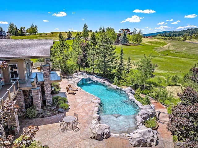 16917 S Basalt Dr, Coeur Dalene, ID 83814 - outdoor pool featuring a patio and stairway