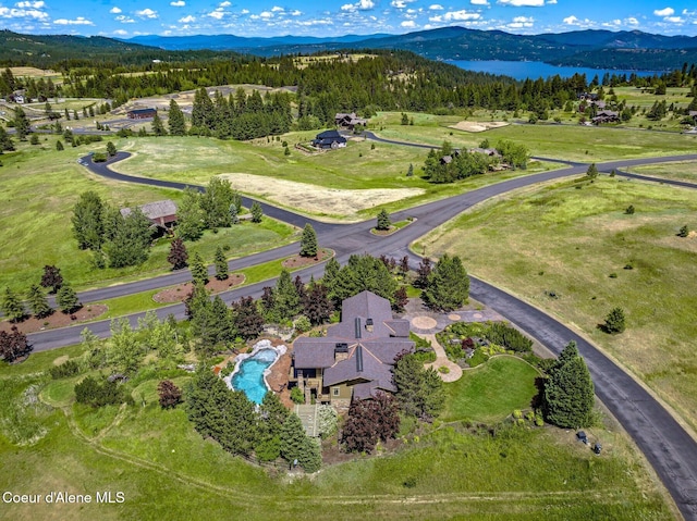 16917 S Basalt Dr, Coeur Dalene, ID 83814 - aerial view of property's location with mountains and a heavily wooded area