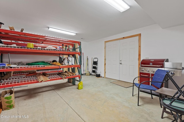 interior space with a workshop area