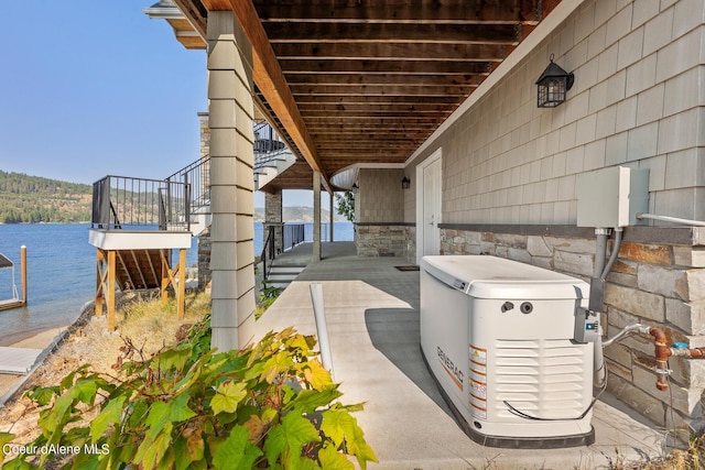 exterior details featuring a power unit and stairs