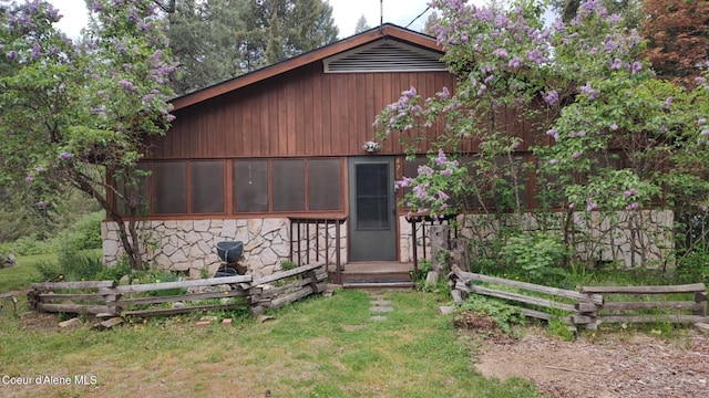 476 Clinton Ave, Coolin, ID 83821 - view of front facade featuring stone siding
