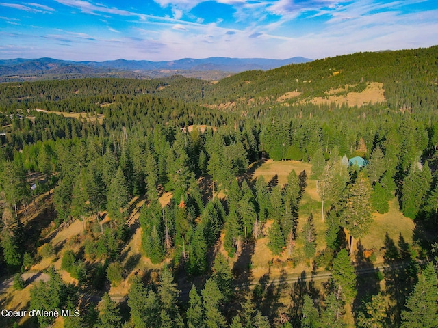 5758 E Burma Rd, Harrison, ID 83833 - aerial view featuring a mountain view and a view of trees