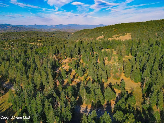 5758 E Burma Rd, Harrison, ID 83833 - drone / aerial view featuring a forest view and a mountain view