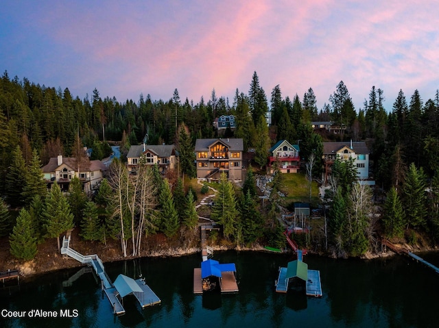 7431 E Cumberland Ct, Hayden, ID 83835 - drone / aerial view with a water view and a view of trees