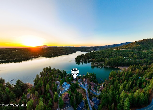 7431 E Cumberland Ct, Hayden, ID 83835 - aerial view with a water view and a view of trees