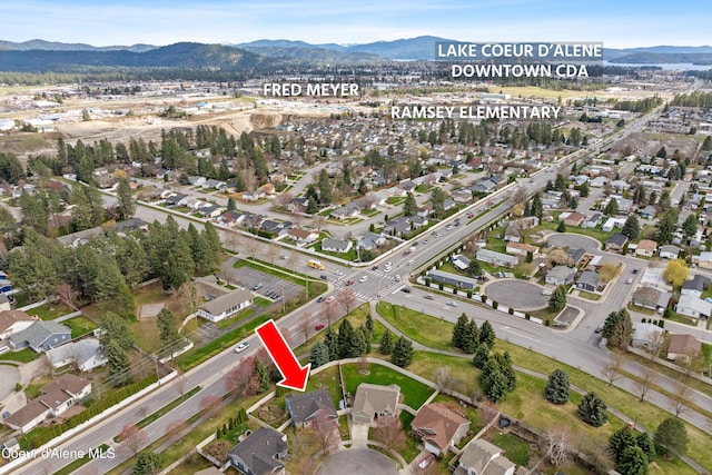 5660 N Loraine St, Coeur Dalene, ID 83815 - birds eye view of property featuring a residential view and a mountain view