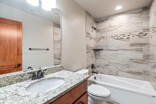 45 Welty Dr, Dover, ID 83825 - full bathroom with shower / bath combination, vanity, visible vents, and toilet