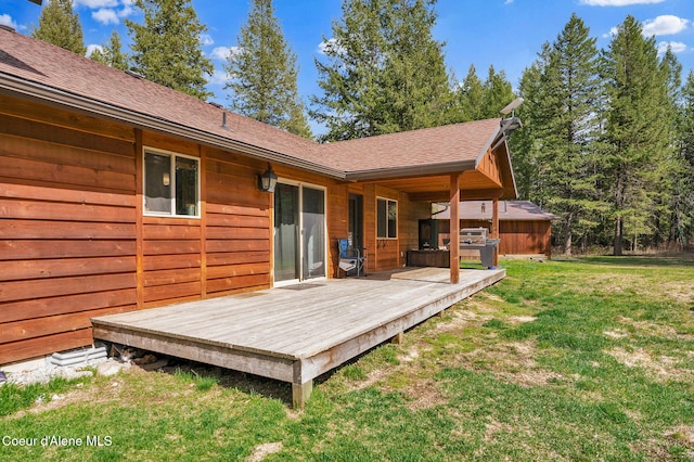 181 E Deer Meadow Ln, Blanchard, ID 83804 - wooden deck with a lawn