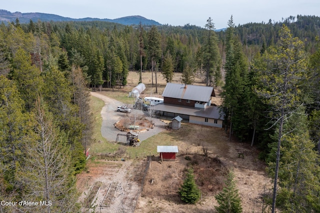 164 Generations Dr, Athol, ID 83801 - aerial view featuring a view of trees and a mountain view
