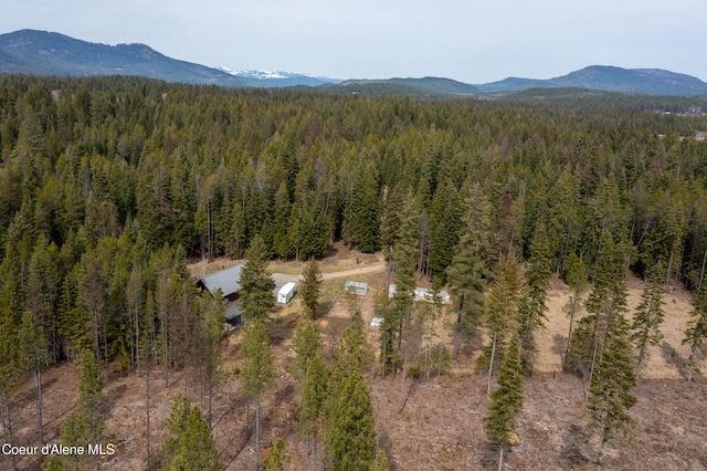 164 Generations Dr, Athol, ID 83801 - bird's eye view featuring a forest view and a mountain view