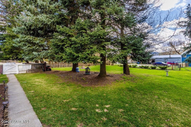 view of yard with fence