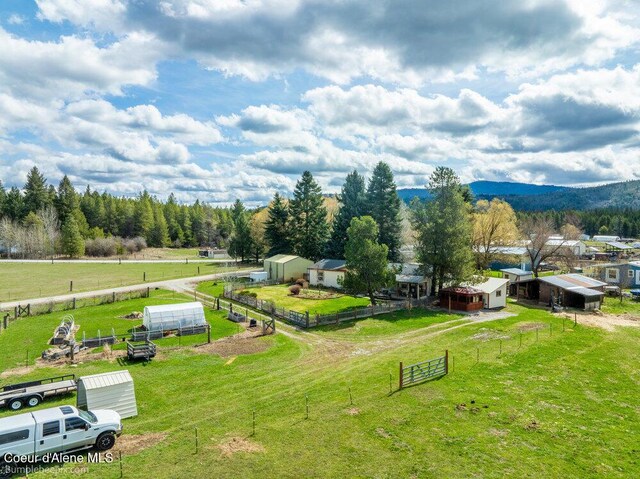 bird's eye view featuring a rural view